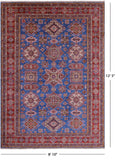 Blue Super Kazak Hand Knotted Wool Rug - 8' 10" X 12' 5" - Golden Nile