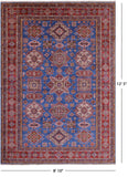 Blue Super Kazak Hand Knotted Wool Rug - 8' 10" X 12' 5" - Golden Nile
