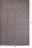 White Wash Peshawar Hand Knotted Wool Rug - 6' 0" X 9' 2"