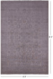 White Wash Peshawar Hand Knotted Wool Rug - 6' 0" X 9' 2" - Golden Nile
