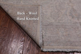 White Wash Peshawar Hand Knotted Wool Rug - 6' 0" X 9' 2"