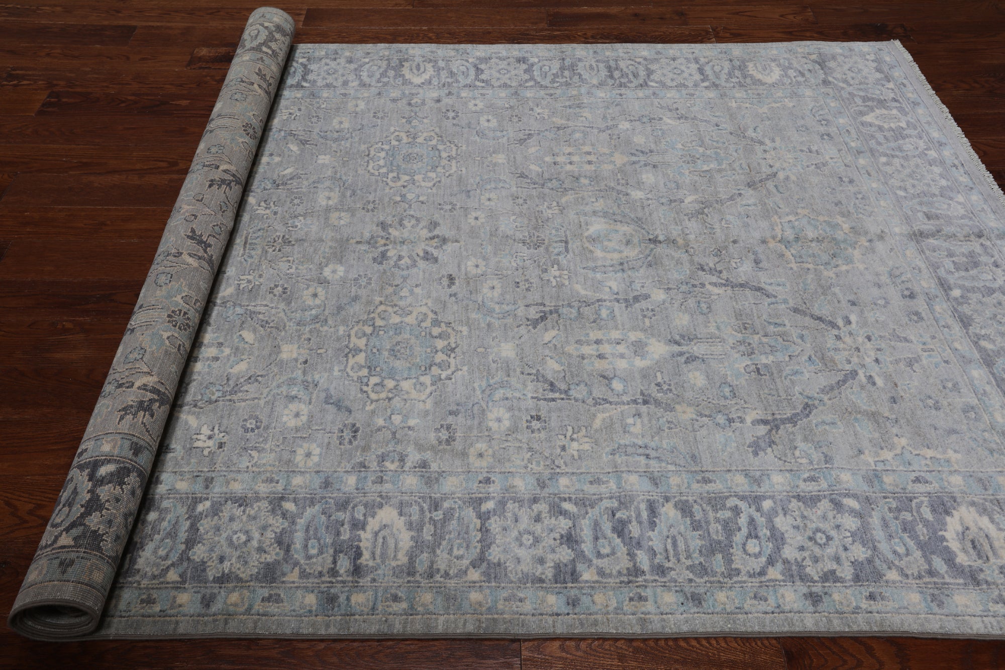Grey Persian Fine Serapi Hand Knotted Wool Rug - 6' 1" X 9' 0"