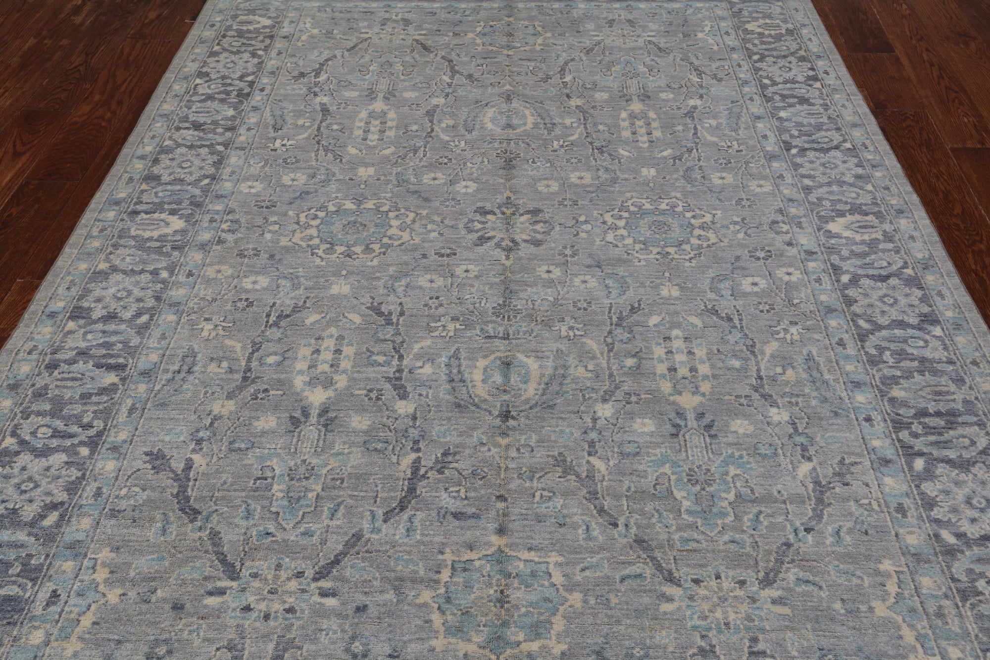 Grey Persian Fine Serapi Hand Knotted Wool Rug - 6' 1" X 9' 0"