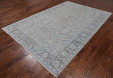 Grey Persian Fine Serapi Hand Knotted Wool Rug - 6' 1" X 9' 0"
