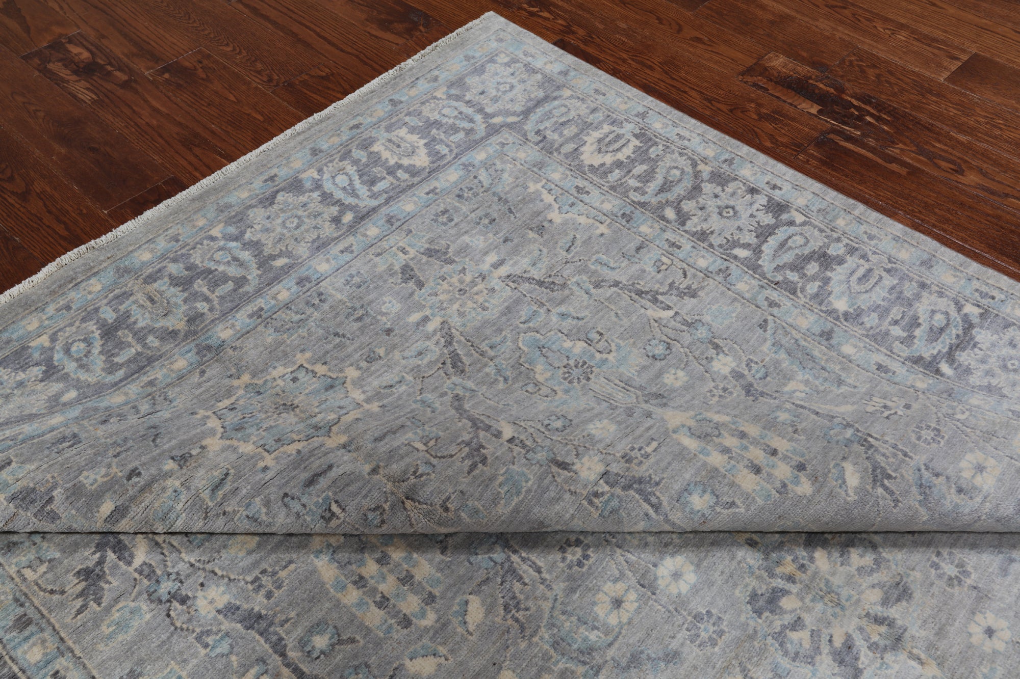 Grey Persian Fine Serapi Hand Knotted Wool Rug - 6' 1" X 9' 0"