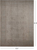 Ivory White Wash Peshawar Hand Knotted Wool Rug - 10' 0" X 13' 8"