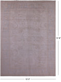 Ivory White Wash Peshawar Hand Knotted Wool Rug - 10' 0" X 13' 8" - Golden Nile