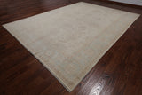 Ivory White Wash Peshawar Hand Knotted Wool Rug - 10' 0" X 13' 8"