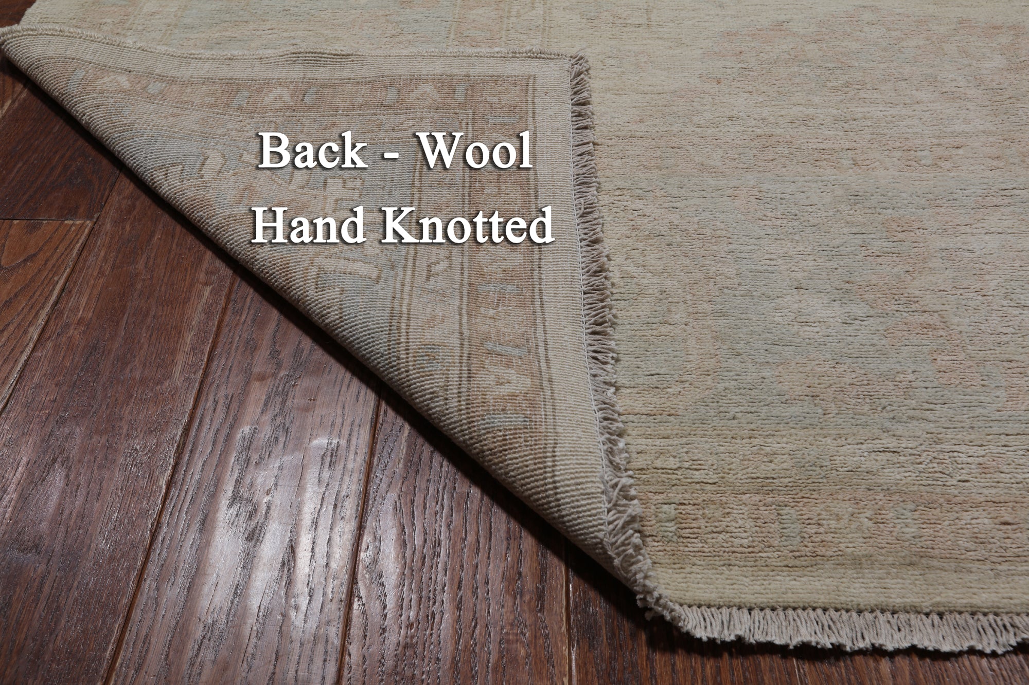 Ivory White Wash Peshawar Hand Knotted Wool Rug - 10' 0" X 13' 8"