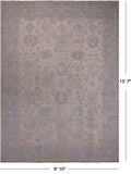 Ivory Peshawar Hand Knotted Wool Rug - 9' 10" X 13' 7"
