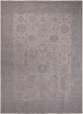 Ivory Peshawar Hand Knotted Wool Rug - 9' 10" X 13' 7"