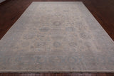 Ivory Peshawar Hand Knotted Wool Rug - 9' 10" X 13' 7"