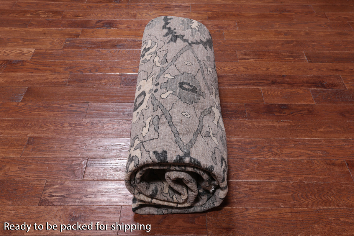 SUPER SALE Grey Peshawar Handmade Wool Rug - 9' 4" X 11' 11"
