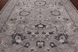 SUPER SALE Grey Peshawar Handmade Wool Rug - 9' 4" X 11' 11"