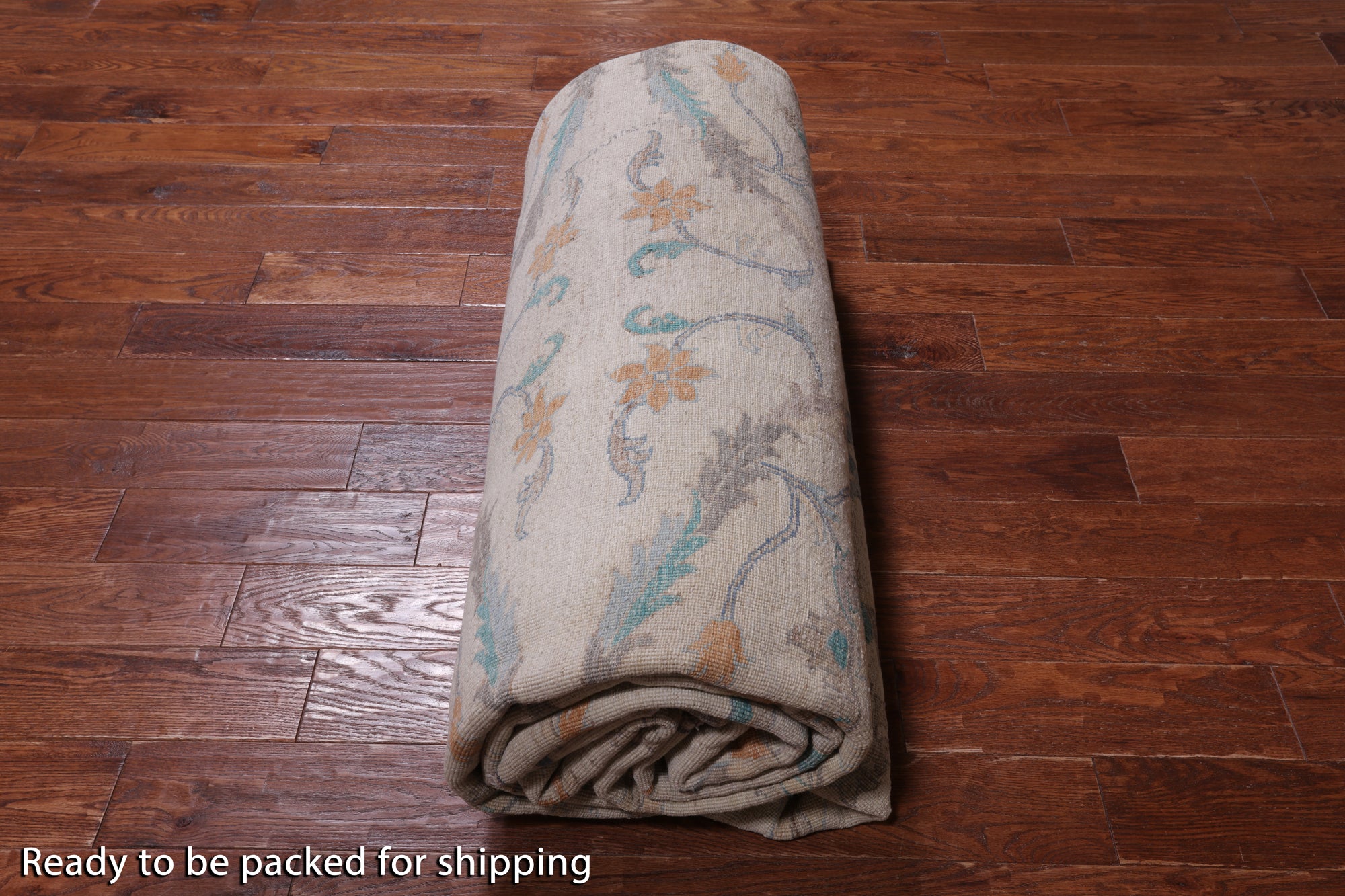 Ivory White Wash Peshawar Hand Knotted Wool Rug - 9' 11" X 13' 11"