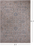 Ivory White Wash Peshawar Hand Knotted Wool Rug - 9' 11" X 13' 11"