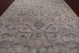 Ivory White Wash Peshawar Hand Knotted Wool Rug - 9' 11" X 13' 11"