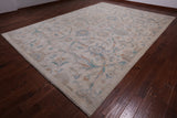 Ivory White Wash Peshawar Hand Knotted Wool Rug - 9' 11" X 13' 11"