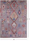Grey Tribal Moroccan Hand Knotted Wool Rug - 8' 8" X 11' 11" - Golden Nile