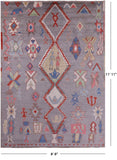 Grey Tribal Moroccan Hand Knotted Wool Rug - 8' 8" X 11' 11" - Golden Nile