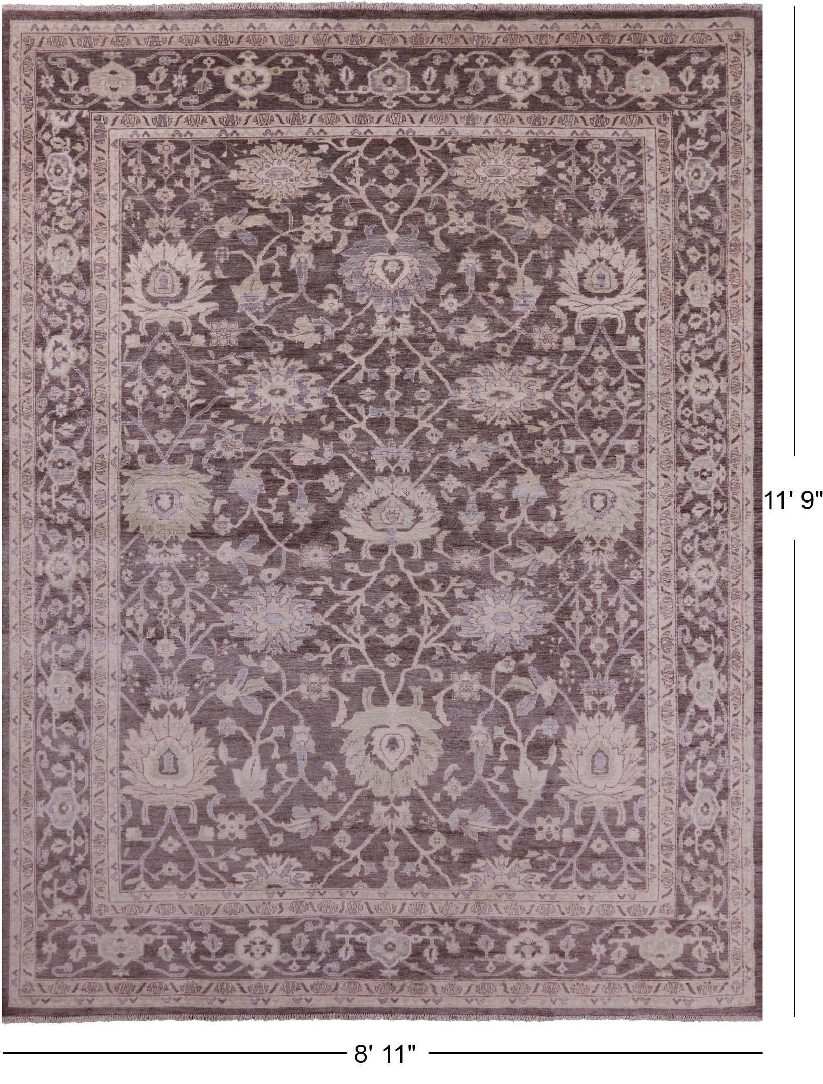 Peshawar Handmade Wool Rug - 8' 11" X 11' 9" - Golden Nile