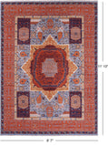 Geometric Persian Mamluk Hand Knotted Wool Rug - 8' 7" X 11' 10" - Golden Nile
