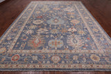 Grey Turkish Oushak Handmade Wool Rug - 10' 1" X 13' 8"