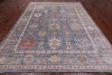 Grey Turkish Oushak Hand Knotted Wool Rug - 9' 0" X 11' 8"