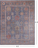 Grey Turkish Oushak Hand Knotted Wool Rug - 9' 0" X 11' 8"