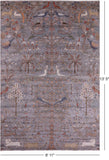 Grey Tree Of Life Persian Hand Knotted Wool Rug - 8' 11" X 13' 5" - Golden Nile