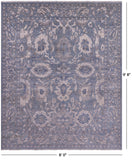 Blue Turkish Oushak Hand Knotted Wool Rug - 8' 0" X 9' 8" - Golden Nile
