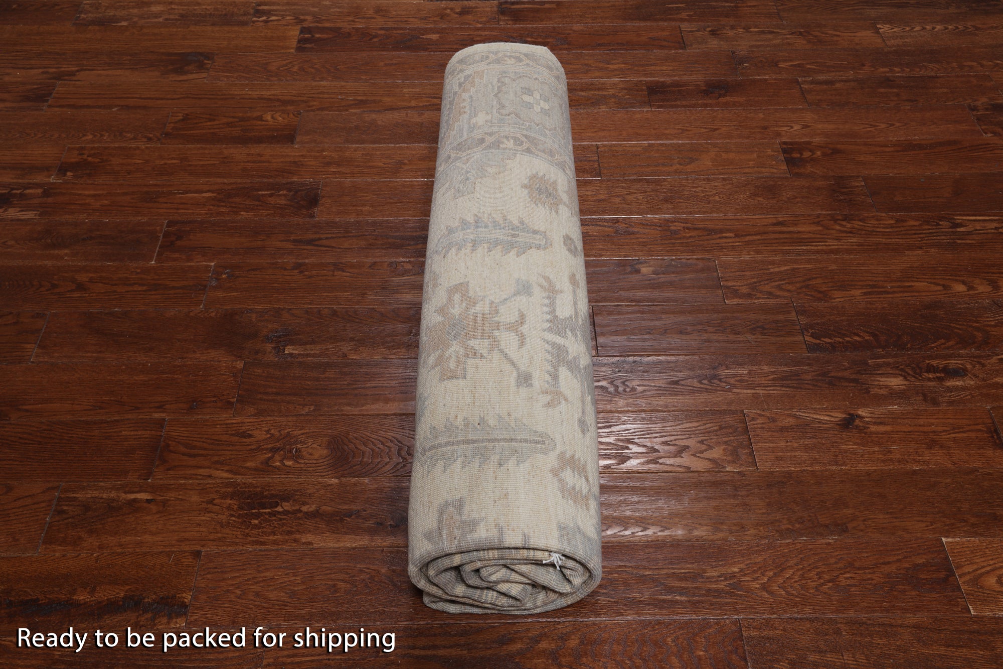 Ivory White Wash Peshawar Hand Knotted Wool Rug - 7' 11" X 9' 11"