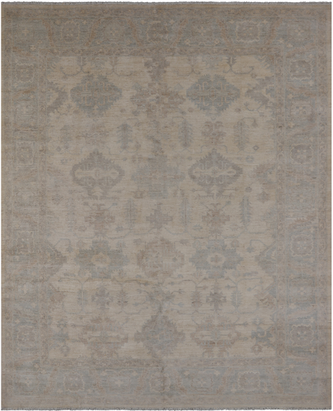 Ivory White Wash Peshawar Hand Knotted Wool Rug - 7' 11" X 9' 11"