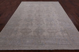 Ivory White Wash Peshawar Hand Knotted Wool Rug - 7' 11" X 9' 11" - Golden Nile