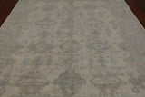 Ivory White Wash Peshawar Hand Knotted Wool Rug - 7' 11" X 9' 11"