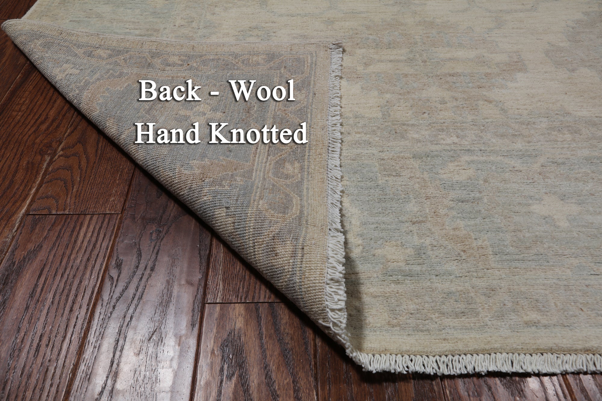 Ivory White Wash Peshawar Hand Knotted Wool Rug - 7' 11" X 9' 11"