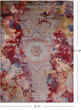 Abstract Modern Mamluk Hand Knotted Wool Rug - 8' 11" X 11' 10" - Golden Nile