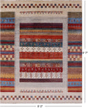 Tribal Persian Gabbeh Hand Knotted Wool Rug - 8' 0" X 9' 7" - Golden Nile