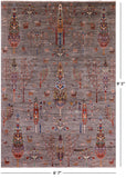 Tribal Persian Gabbeh Hand Knotted Wool Rug - 6' 7" X 9' 5" - Golden Nile