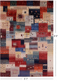 Tribal Persian Gabbeh Hand Knotted Wool Rug - 6' 7" X 9' 6" - Golden Nile