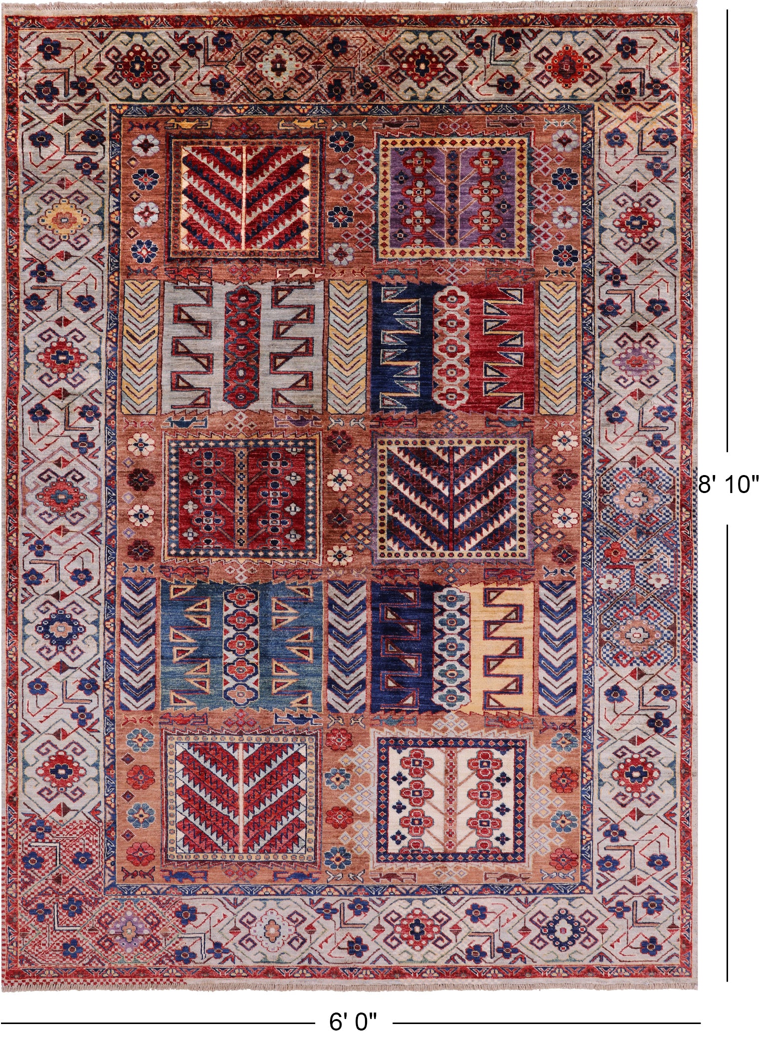 Persian Fine Serapi Hand Knotted Wool Rug - 6' 0" X 8' 10" - Golden Nile