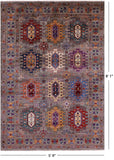 Turkmen Ersari Hand Knotted Wool Rug - 5' 9" X 8' 1" - Golden Nile