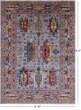 Turkmen Ersari Hand Knotted Wool Rug - 6' 10" X 9' 5" - Golden Nile