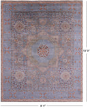 Geometric Persian Mamluk Hand Knotted Wool Rug - 8' 4" X 10' 0" - Golden Nile