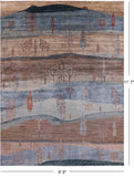 Tribal Persian Gabbeh Hand Knotted Wool Rug - 8' 9" X 11' 7" - Golden Nile