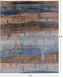 Tribal Persian Gabbeh Hand Knotted Wool Rug - 8' 3" X 9' 9" - Golden Nile