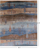 Tribal Persian Gabbeh Hand Knotted Wool Rug - 8' 3" X 9' 9" - Golden Nile