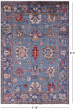 Blue Turkish Oushak Hand Knotted Wool Rug - 5' 10" X 8' 5" - Golden Nile