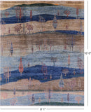 Tribal Persian Gabbeh Handmade Wool Rug - 8' 1" X 10' 0" - Golden Nile