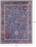 Blue Turkish Oushak Hand Knotted Wool Rug - 9' 0" X 11' 10" - Golden Nile